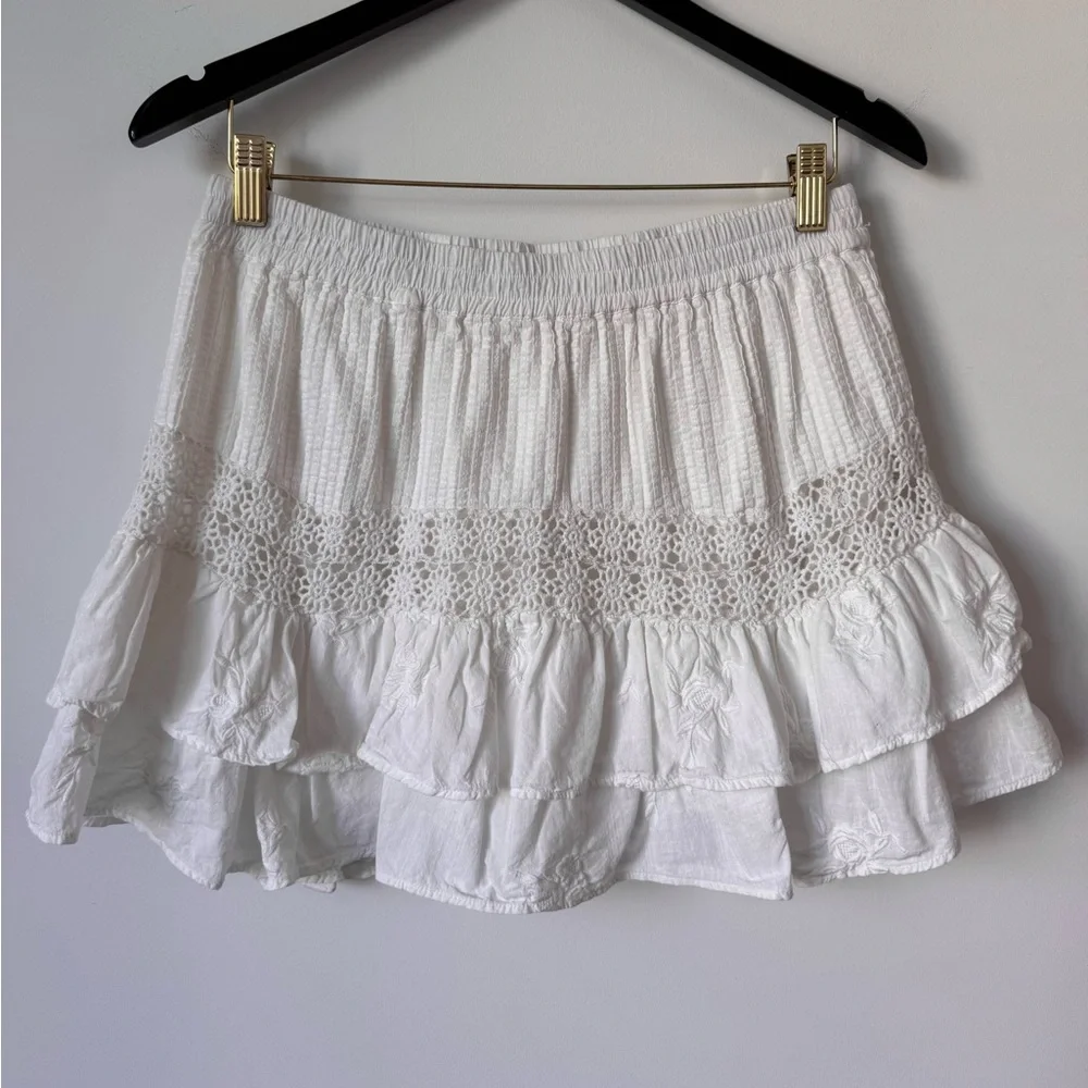 Love Shack Fancy True White Rilo Skirt - Size L - Picture 7 of 13